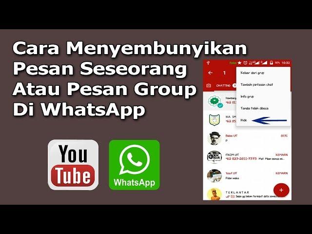 Tutorial Menyembunyikan Pesan Di WhatsApp