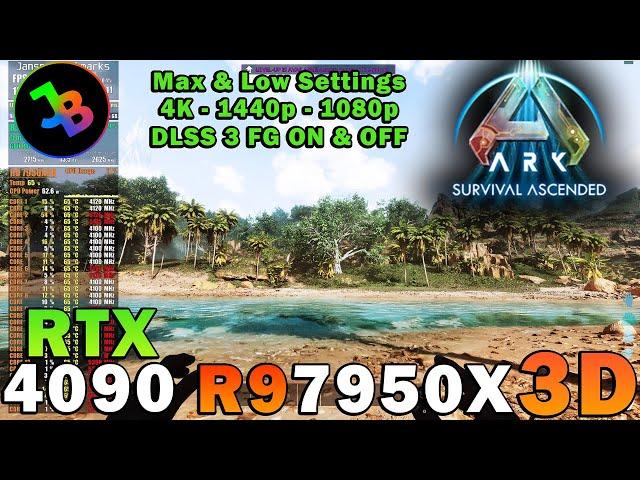 ARK: Survival Ascended | RTX 4090 | R9 7950X3D | 4K - 1440p - 1080p | Max & Low Settings