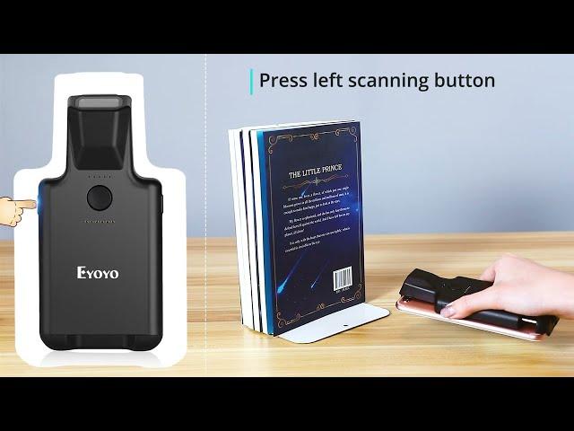 Eyoyo 2D Back Clip Bluetooth Barcode Scanner Work with Phone