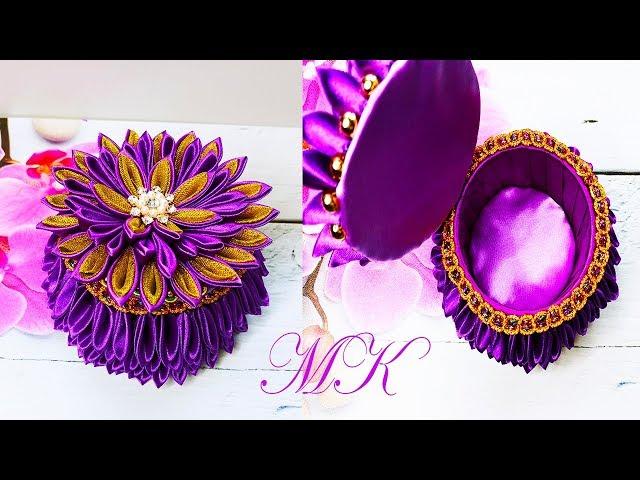 Шкатулка Канзаши в подарок /  Шкатулка из бобины от скотча / Kanzashi Box