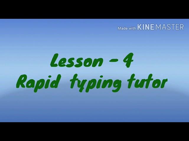 Computer Rapidtyping Tutor part -1