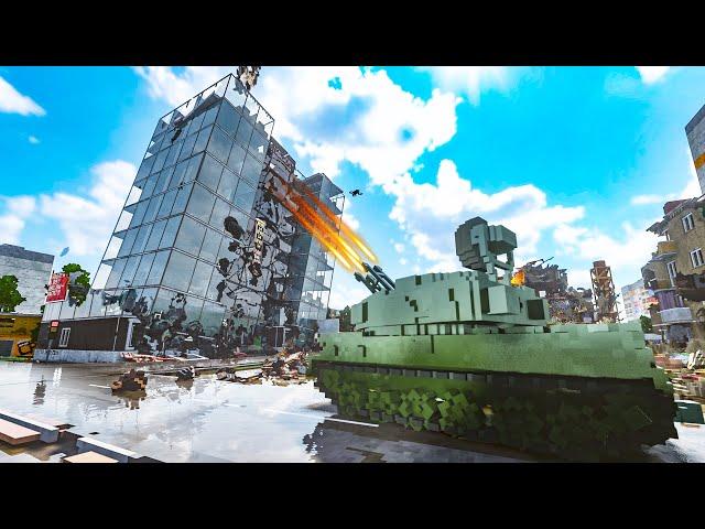 Wrecking Russian Town  by Military Vehicles - Teardown