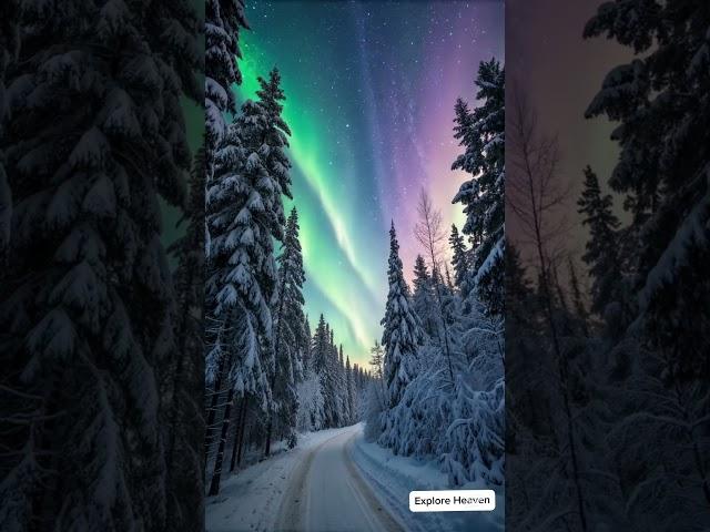 Magical Northern Lights Over Snowy Paradise | #winter #travel #mystery #borealis #tour