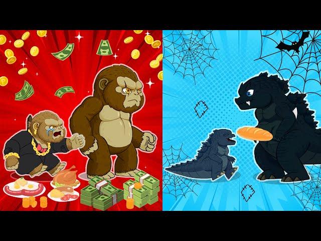 POOR BABY KONG LIFE: Rich Family. but Unhappy? | Godzilla Animation