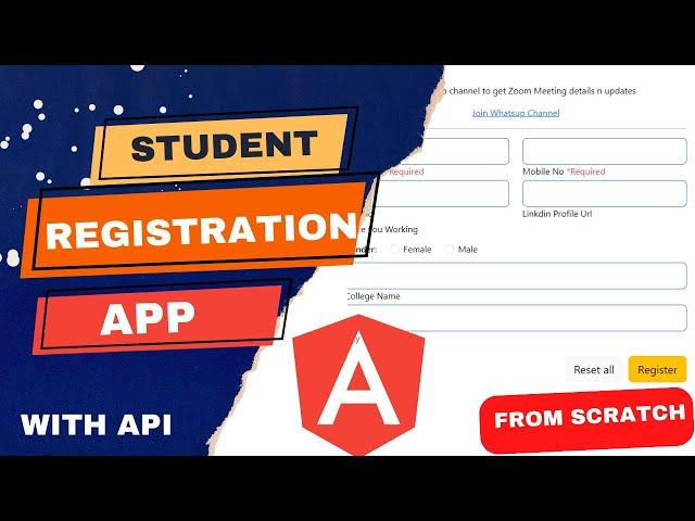 Student Registration App Angular | Database | API | Angular Project