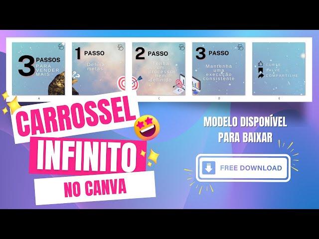 Como Fazer post Carrossel Infinito para Instagram no Canva - TUTORIAL COMPLETO 2023 [Modelo Grátis]