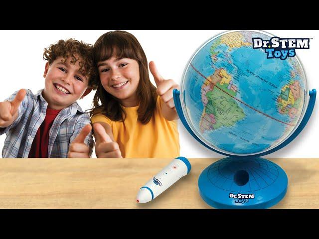 Dr. STEM Toys Talking World Globe with Interactive Stylus Pen and Stand