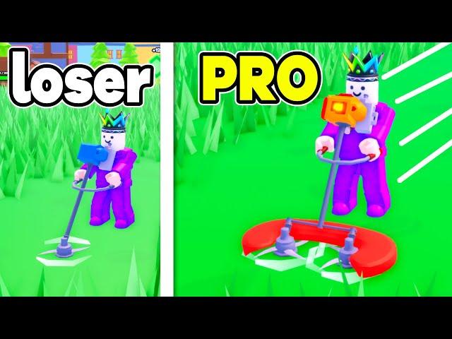 LOSER To PRO At CUTTING GRASS on Roblox