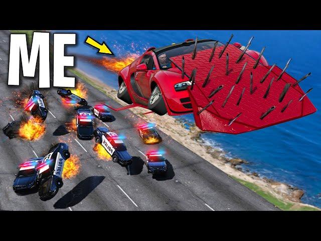 Trolling Cops with Flying Ramp Cars on GTA 5 RP