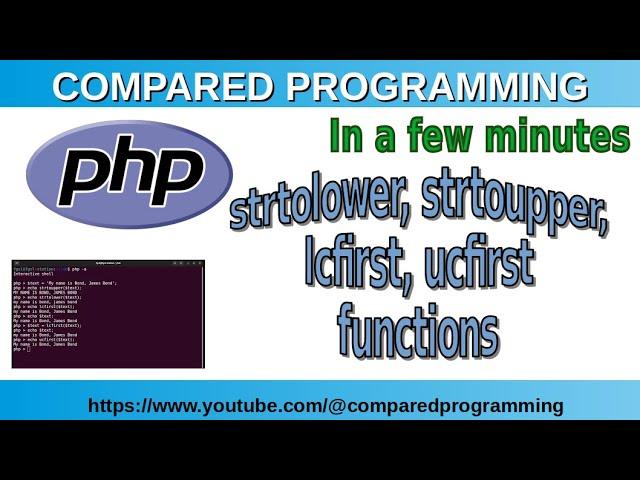 PHP string functions: strtolower, strtoupper, lcfirst and ucfirst