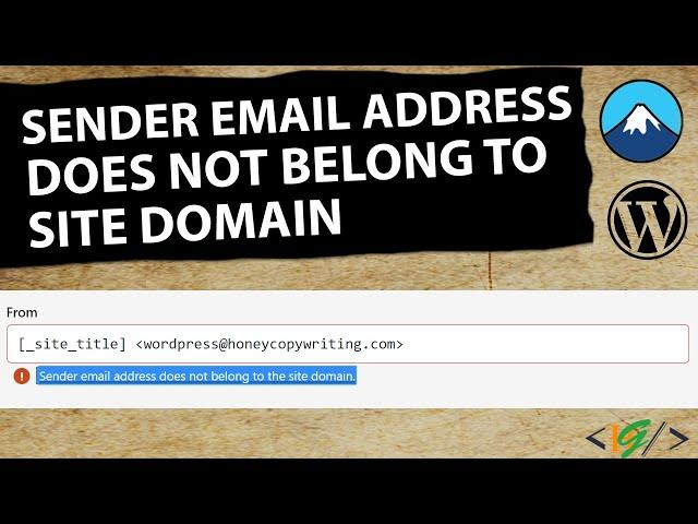 How to Fix  Sender email address does not belong to the site domain in Contact Form 7