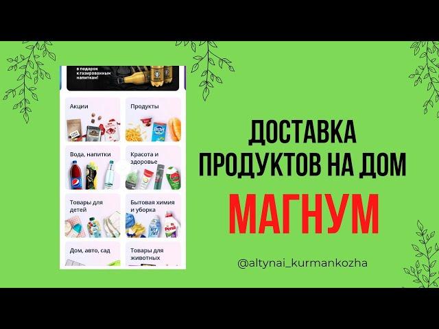 Доставка продуктов на дом. Магнум. Уйден шыкпай продукты алу.