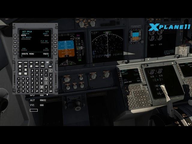 X-Plane 11 Newbie 3 minute  tutorial : How to load a flight plan using FMS file in default FMC