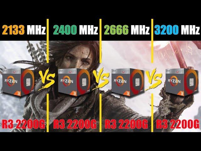 Ryzen 3 2200G APU vs RAM DDR4-2133 vs 2400 vs 2666 vs 3200 MHz