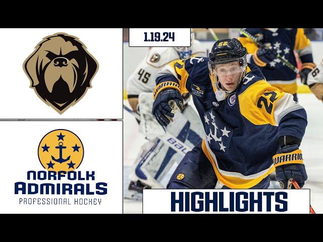 Newfoundland Growlers @ Norfolk Admirals | January 19 2024 | HIGHLIGHTS