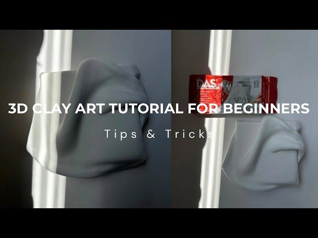 HOW TO 3D Clay Art On Canvas | EASY Air Dry Clay Art Tutorial For Beginners