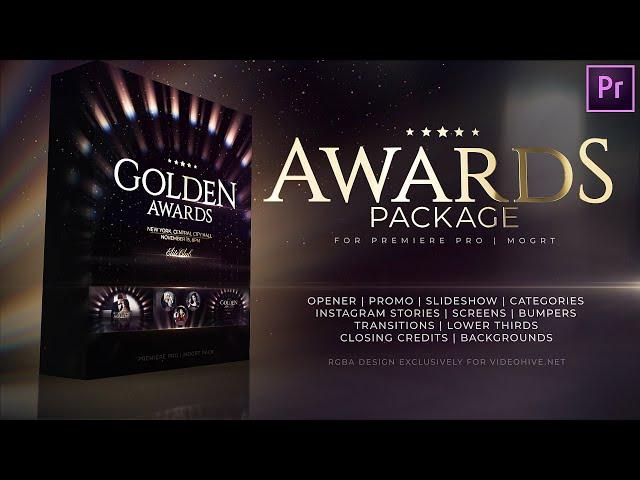 Awards Pack | Opening Ceremony Template for Adobe Premiere Pro | MOGRT