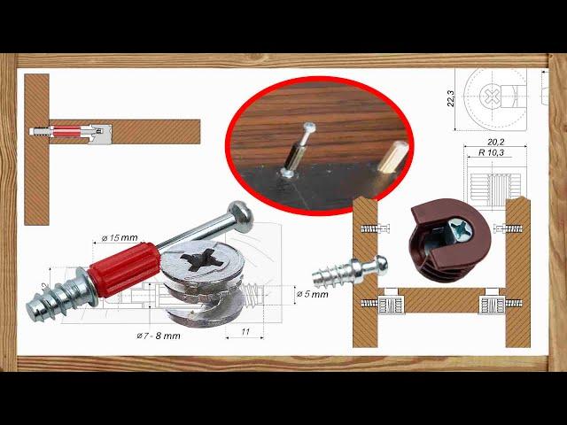 Cam Lock with Threaded Length Dowel and Connectors with Bolts (Rafix) -  Connect DIY Furniture Parts