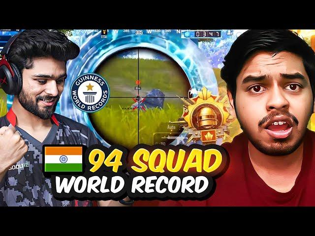 WORLD RECORD 94 SQUAD KILLS HIGHEST in 1 Match LoLzZz Gaming PUBG BEST Moments in PUBG Mobile