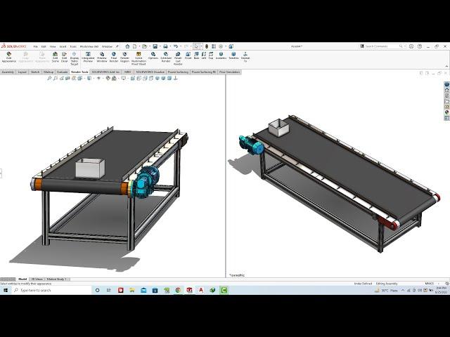 Solidworks Tutorial # 232 Belt Conveyor Design Assembly and Motion Study by SW Easy Design