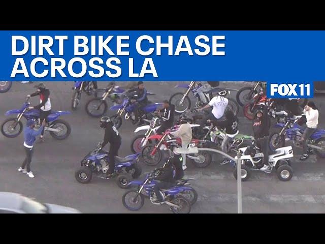 LIVE: Dirt bike police chase continues across Los Angeles