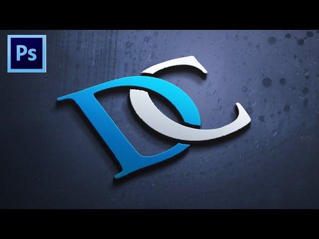 Photoshop Logo Design Tutorial || How to make DC text logo in photoshop cc and apply mockup to it