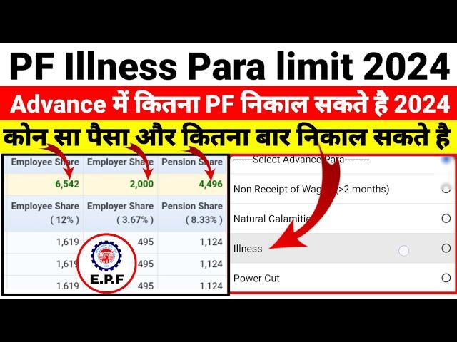 2024 Advance PF Illness Para Limit कितना PF निकाल सकते हैं और कितना बार। पुरी जानकारी