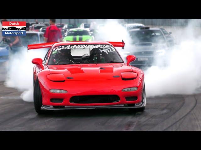 1000HP 3-Rotor Mazda RX7 Turbo - Drag Racing!