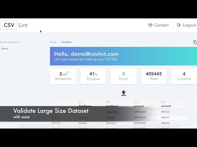 CSV Lint, The Easiest Yet Most Secure CSV File Validation Service