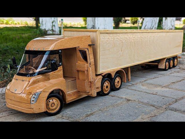 Wood Truck - Tesla Semi DayCab Tractor Truck - Awesome Woodcraft