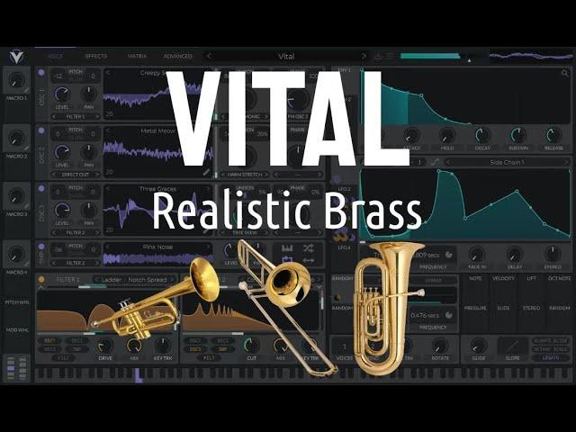 How to: Realistic Brass (tuba, euphonium, trombone, horn, trumpet) in Vital - Synthesis Tutorial