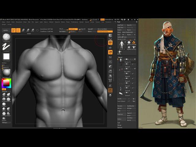 Shinobi | Game Character | Part 1 | Base Mesh | ZBrush