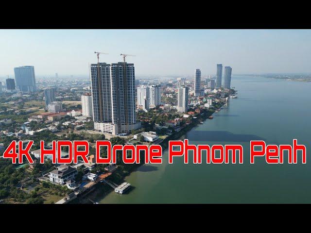 4K HDR Drone Phnom Penh New Building Development In Chroy Changvar Satellite City