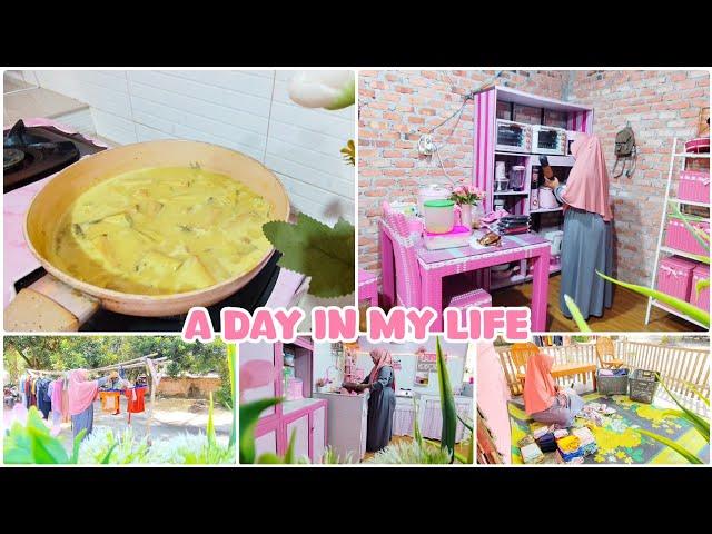 A Day In My Life Ibu Rumah Tangga Dirumah Pink Desa || Beres-Beres Rumah Lanjut Masak Menu favorit