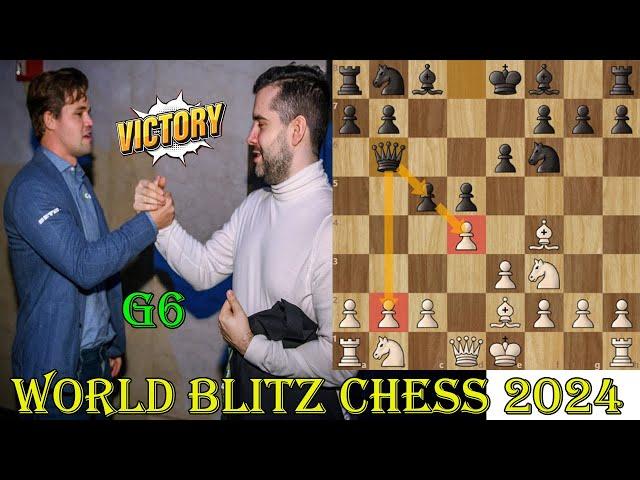 LONDON SYSTEM!! Magnus Carlsen vs Ian Nepomniachtchi || World Blitz Chess 2024 - F - G6