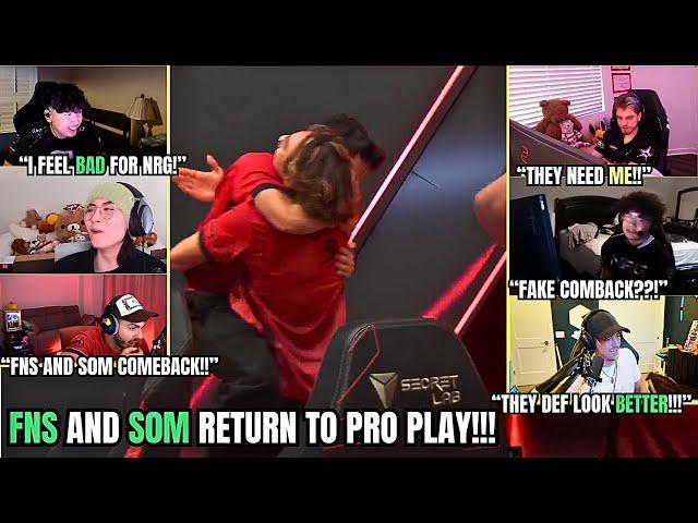 VALORANT pros and streamers react to NRG vs SEN, s0m and FNS comeback!!!