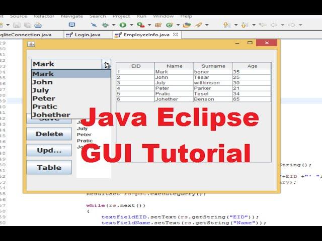 Java Eclipse GUI Tutorial 20 #  Search data in Database and Show in Jtable