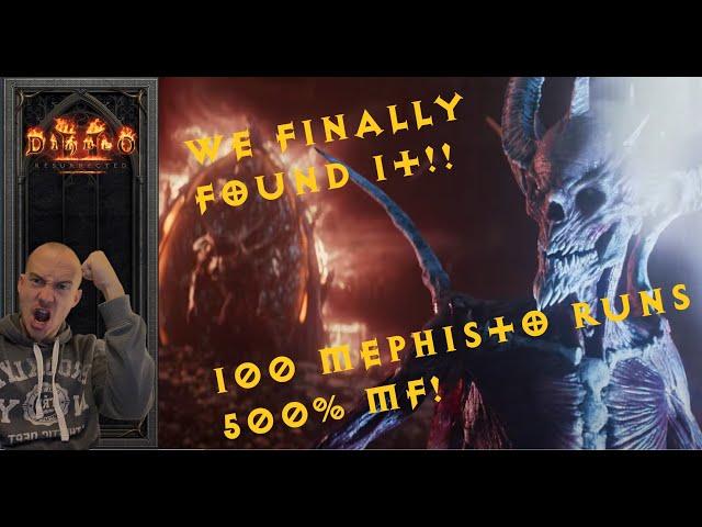 Diablo 2 Resurrected - Twice the amount of mf  500% this time! 100 Mephi runs is it worth it?