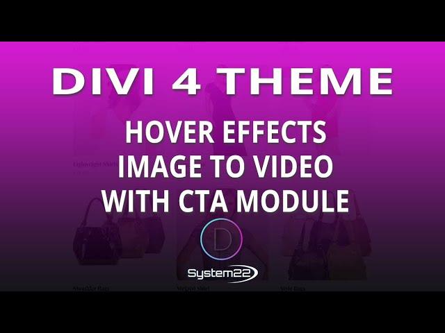 Divi Theme Hover Effects Image To Video With CTA Module 