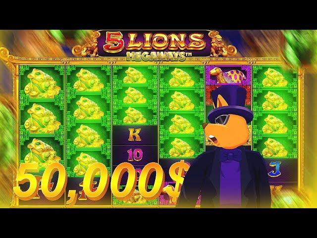 50,000$ WIN on ROOBET (Max Win on 5 Lion Megaways)