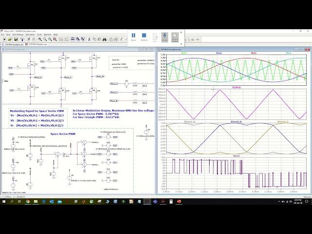 Carrier Based Space Vector PWM Simulation in LTspice