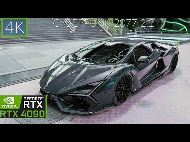 Cyberpunk 2077 Ultra Real Mod Driving a Lamborghini Revuelto