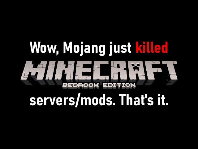 Wow, they really did it. Bedrock servers, modding is dead.