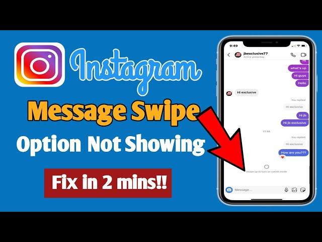 Instagram Message Swipe Reply Option Not Working || Fix Problem