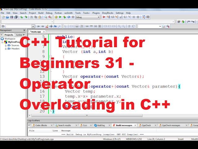 C++ Tutorial for Beginners 31 - Operator Overloading in C++