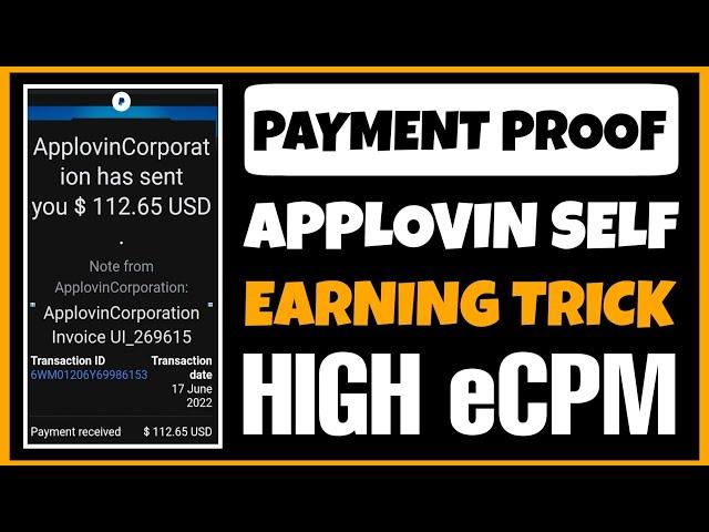 Applovin payment proof 2022 | Applovin live payment proof | Applovin self click trick 2022