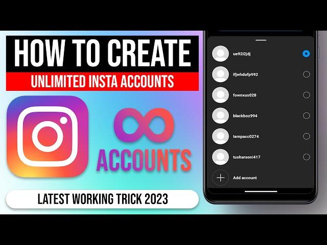 How to Create Unlimited Instagram accounts for FREE on Android 2023 | Free Instagram Accounts trick