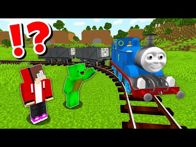 JJ and Mikey find Thomas the Train CHALLENGE in Minecraft / Maizen Minecraft