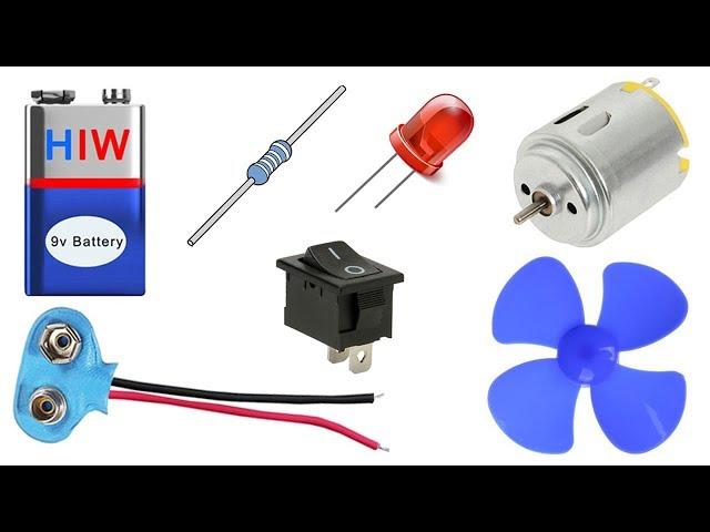 9v Battery hacks - Switch, LED, Motor, Fan - Beginner tutorial