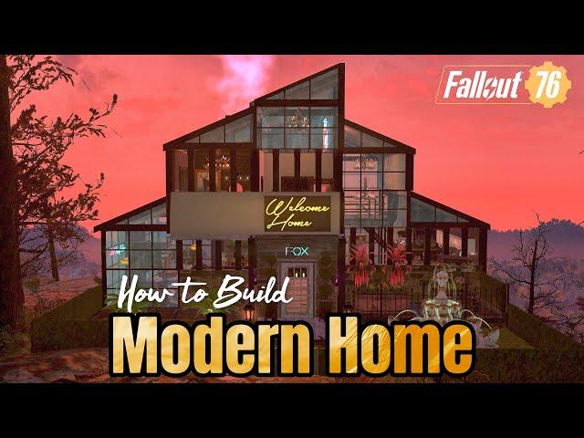 Modern Home Showcase with How To Build 2x Speed Tutorial #fallout76